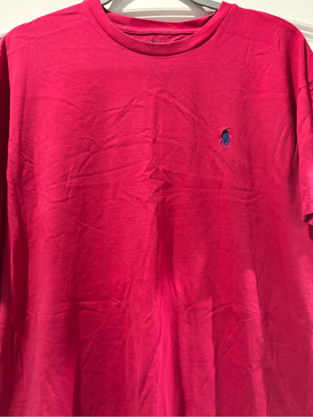 Polo by Ralph Lauren Bright Pink Short-Sleeve Crew Tee with Navy Pony